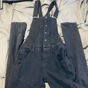 Black jean overalls